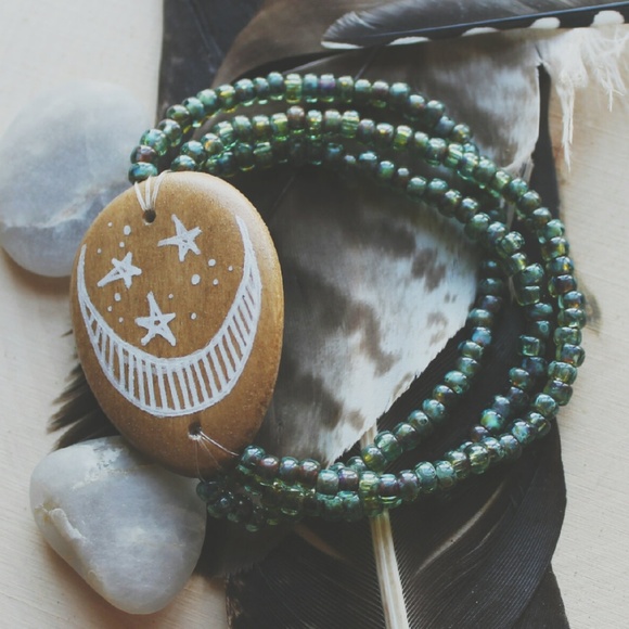 Lunar Love ~ a handmade boho stretch bracelet. - Picture 3 of 4